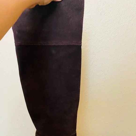 Michael Kors Suede chocolate Brown Heeled Boot - Picture 2 of 4